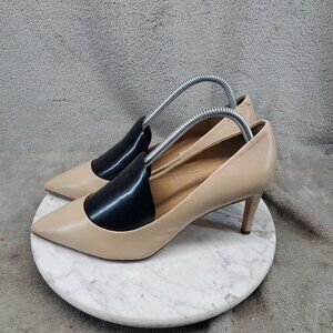 Diane Von Furstenberg Shoes Womens Size 10 Beige Leather Pointed Toe Pumps Good